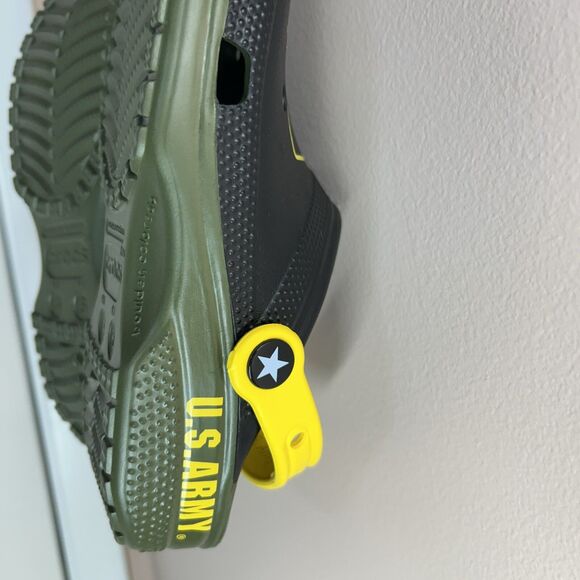 Classic Crocs US Army Green Yellow Black Size Men 4 Women 6 Adults Slip On - Picture 8 of 11